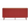 Červená nízka komoda v dekore duba 165x78 cm Arista – Teulat