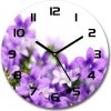 Sklenené hodiny okrúhle Fialové zvončeky fi 30 cm