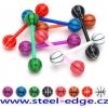 Steel Edge Piercing do jazyku SEHBJBXBSK Farba: Červeno-čierna