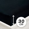 Jersey napínacie prestieradlo na vysoký matrac JR-030 Čierne 160 x 200 - výška 30 cm