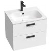 Ravak SD Chrome II skrinka pod umývadlo 80x49x50 cm 2 zásuvky madlo čierne 152 mm Biela X000001746