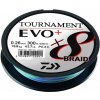 Spletaná Šnúra Daiwa Tournament X8 Braid Evo+ Multi-Color 300m 0,16mm/12,20kg