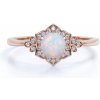 Emporiálny prsteň 14k zlato Vermeil GU-DR14627R-ROSEGOLD-MOONSTONE-ZIRCON Veľkosť: 8 (EU: 57-58)