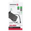 Swissten 22013934 POWER BANK 20000 mAh čierna / Power Bank / 22.5W / USB-C USB Lightning / Qi (22013934)
