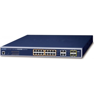 PLANET GS-4210-16UP4C PoE L2/L4 switch, 16xGE, 4x1G SFP, ultra PoE 802.3bt 95/400W, extend. mod 10Mb@250m