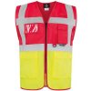 Korntex Berlin Multifunkčná reflexná vesta na zips KX802 Red 3XL