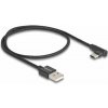 Delock - USB kabel - USB (M) do 24 pin USB-C (M) úhlový - USB 2.0 - 1.5 A - 50 cm - černá