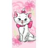 Disney Jerry Fabrics Detská plážová osuška Marie Cat pink Bavlna 70x140 cm