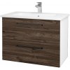 Dreja Umývadlová skrinka GIO SZZ2 80 - N01 Biela lesk / Úchytka T06 / D25 Teak