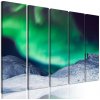 5-dielny obraz zelená polárna žiara