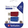 Verbatim USB flash disk, USB 3.0, 32GB, Store N Click, mix farieb, 49308, USB A, s výsuvným konektorom, 2ks