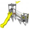 Playground System DETSKÉ IHRISKO - zostava Hrad so šmýkačkou a lanovým mostom - celokovová