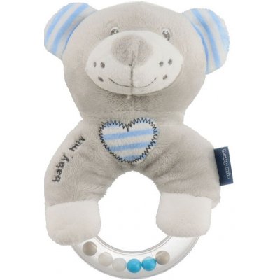BABY MIX - Detská plyšová hrkálka medvěd modrý