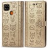 Peňaženkové kožené puzdro ANIMALS na Xiaomi Redmi 9C -zlatá