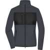 James & Nicholson Mikina JN 131 na zip, fleecová, dámská COT02131182805-carbon/blac 2XL Šedá/černá