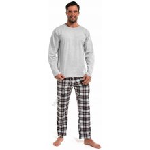 Cornette 124/232 Mike 3 pánské pyžamo dlouhé šedé