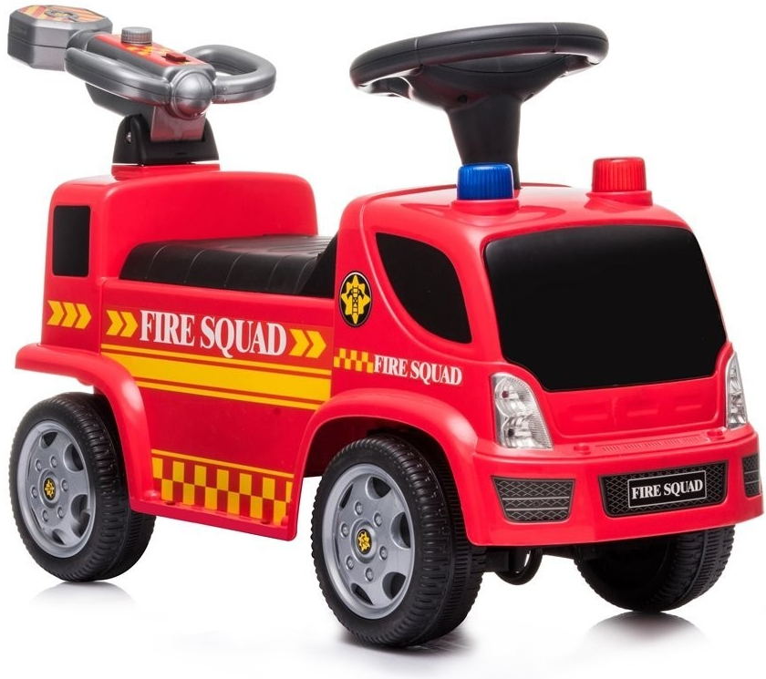 LEAN CARS hasičské auto na baterky s kanónom a bublinami červené