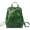 Florence 2001 taliansky zelený dámsky kožený ruksak 29 x 33 x 12 cm
