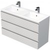 Kúpeľňová skrinka s umývadlom SAT Cube Way 120x71x46 cm biela mat CUBE3D1203ZBMOD