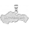 Olivie Strieborná mapa SLOVENSKO 6097 Ag 925; ≤2,7 g.