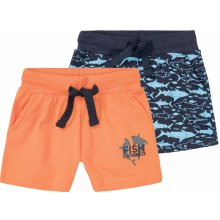 Lupilu Chlapčenské teplákové šortky oranžová/námornícka modrá so žralokmi