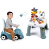 Set didaktický stolík Activity Table Little a modré odrážadlo Smoby so zvukmi a vodiacou tyčou s ohrádkou
