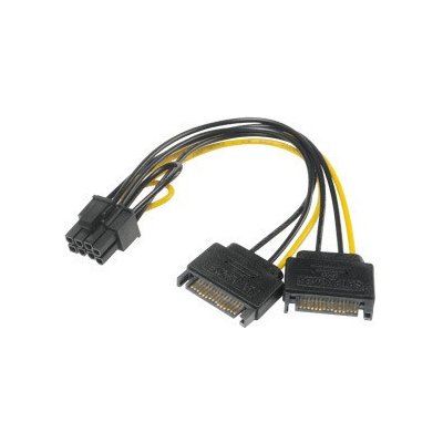 AKASA - SATA power na 6 + 2-pin PCIe adaptér AK-CBPW19-15