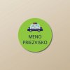 Nažehľovacie menovky na oblečenie (Kopírovat) - 1ks, Kruh 2,3 × 2,3 cm, Policajné auto, Zelená