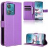 Peňaženkové kožené puzdro Diamond Texture na Motorola Edge 40 Neo - Fialová