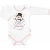 Baby Nellys Body dlhý rukáv Moje prvé Vianoce Snehuliak biele