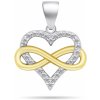 Brilio Silver Romantický bicolor prívesok zo striebra Nekonečná láska PT62WY