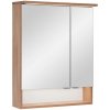 A-Interiéry Zrkadlová skrinka s LED osvetlením Doria N 60 ZS, dub country