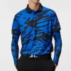Pánska polokošeľa J.Lindeberg Golf Tour Tech Reg Fit Print modrá s potlačou XXL