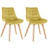 Sada 2 stoličiek Brook velvet, žltá