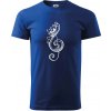 Husľový kľúč kvety - Tričko extra veľké (5-8XL) - 5XL ( Kráľovská modrá )