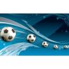 Fototapeta - FT7673 - Futbalové lopty modrá Vlies 110gr- 254cm x 184cm