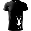 Mačka visiaca - Tričko extra veľké (5-8XL) - 5XL ( Čierna )