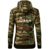 Harry - Always - Mikina dámska trendy zipper s kapucňou - S ( Hnedý maskáč )
