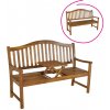 KONDELA Záhradná lavička so stolíkom, akáciové drevo, TAIMA