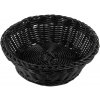 SVING Košíček na pečivo PROFI, 23 x 7 cm, okrúhly zatvorený, čierny polyratan