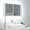 Petromila vidaXL LED kúpeľňová zrkadlová skrinka lesklá biela 80x12x45 cm