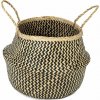 Compactor Pletený úložný košík z morskej trávy Belly 35 x 32 cm čierna M