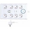 Solight prepäťová ochrana, 8z, USB A+C, 2m, biela (PO80)