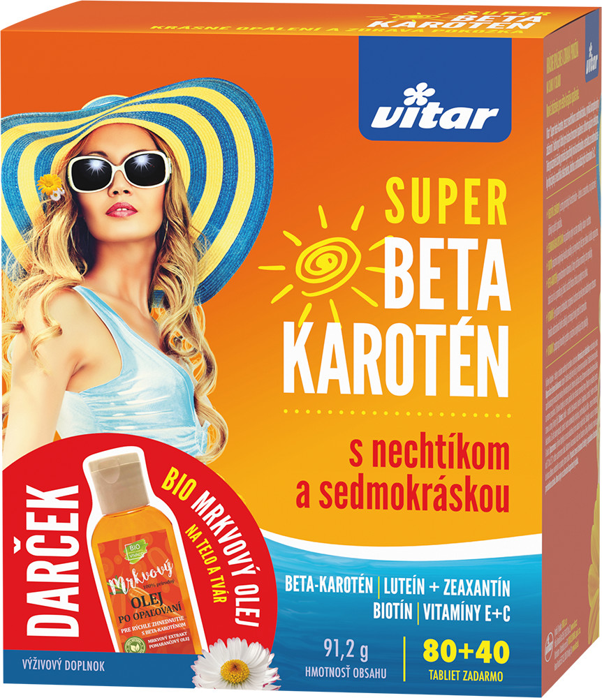 Vitar Revital Super Beta-karotén s nechtíkom a sedmikráskou 80 + 40 tabliet