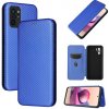Peňaženkové Carbon puzdro na Xiaomi Redmi Note 10/10S - Modrá