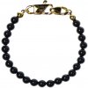 Glosery unisex náramok s dizajnovým zapínaním, minerálne kamene, 6–10 mm Obvod zápästia: XS 15 cm, Typ korálok / veľkosť: čierny matný achát / 8mm, Zapínanie: čierne