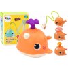 LEAN TOYS Hračka do vody – sprcha veľryba oranžová