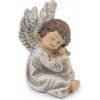 Dekorácia anjel - béžovobiela zlatá