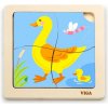Drevené puzzle pre najmenších Viga 4 ks Kačička