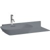 LAUFEN Ino asymetrické umývadlo do nábytku s odkladacou plochou vpravo, s otvorom, s prepadom, 900 x 450 mm, matná grafitová, H8133027581041